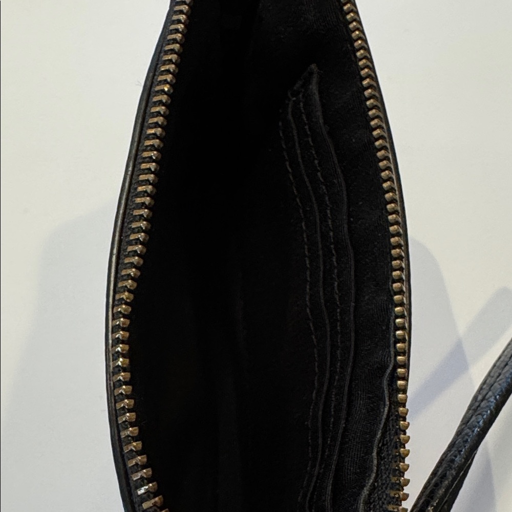 EUC Coach Midnight Black Wristlet with Gold Accents - Picture 8 of 10